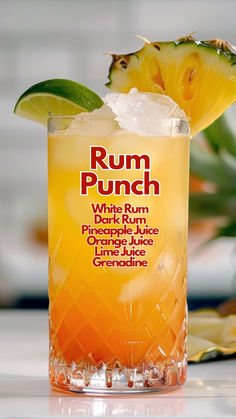 Rum Punch 1 Gallon Alcoholic Drink Recipes, Borg Drink Recipe, Rum Runner Recipe Easy, Adult Punch Recipes Alcohol Parties, Mixed Drinks Alcoholic, Rum Punch Drink, Boozy Punch, Tropical Rum Punch, Summer Mixed Drinks