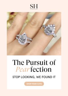 a woman's hand with two engagement rings on it and the words, the pursuit of