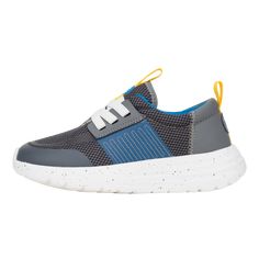 HEYDUDE | Big Kids' Sneakers | Sirocco Play Youth Varsity - Dark Grey/blue | Size 5 - Varsity level kicks for varsity level fits. Extra stretch, extra wide opening and extra cool heel pull tabs make these the easiest kicks your kiddo will ever put on. Take these stretch laces, open mesh top, and speckled midsole and hit the playground.Shoe Specs: Slip-On Stretch Lace Mesh top Speckled midsole Stretch laces Easy-on system Travel ready Removable foam insole Upper treated with water repellant sprayClassic Fit: Feels just right, with immediate comfort and effortless wear Big Kids' Sneakers, Sirocco Play Youth Varsity - Dark Grey/Blue, Hey Dude, HEYDUDE | Big Kids' Sneakers | Sirocco Play Youth Varsity - Dark Grey/blue | Size 5 Hey Dude, Kids Sale, Halloween Fashion, Boots And Sneakers, Kids Prints, Kids Sneakers, Platform Sneakers, Grey Blue, Stretch Lace