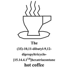 a coffee cup with the words hot coffee on it and an image of a steaming cup