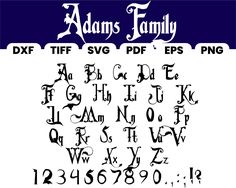 the adams family font and numbers