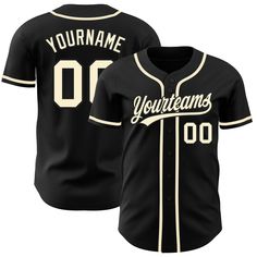 a black baseball jersey with the name and number on it, that says yourname