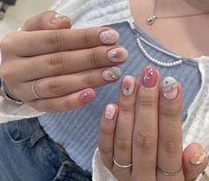 Asian Nails, Blush Nails, Short Nail, Short Nail Designs, Cute Nail Art, Minimalist Nails, Nails Inspo