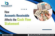 a calculator and money with the words how accounts receivable affects the cash flow statement