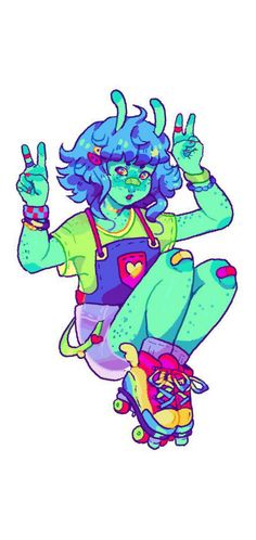 Neon Character Art, Colorful Character Art, Alien Drawing Character Design, Kidcore Character Design, Colorful Character Design, Kidcore Oc, Alien Oc, Oc Illustration, Psy Art