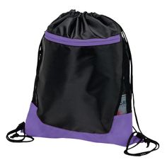 Drawstring sport bag with large zippered pocket, and mesh side trims. Custom Hero Sport Drawstring Bag in Purple | Nylon | Bags | Drawstring Backpacks Cheap Casual Nylon Drawstring Bag, Cheap Casual Drawstring Bag For Sports, Cheap Nylon Drawstring Backpack, Casual Cheap Nylon Drawstring Bag, Cheap Sporty Black Drawstring Bag, Cheap Nylon Sporty Drawstring Bag, Cheap Black Sporty Drawstring Bag, Lightweight Bag, Backpack Sport