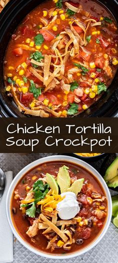 chicken tortilla soup in a crock pot