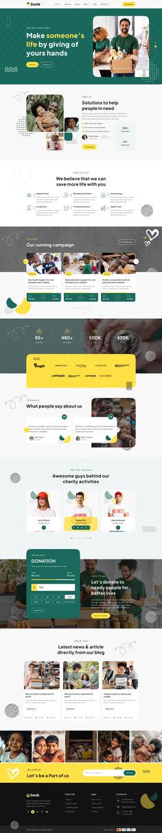 Donik  ¨C  Charity & Fundraising Figma Template Fundraising Website Design, Figma Hacks, Websites Templates, Website Design Inspiration Layout, Figma Template, Logistics Transportation, Charity Fundraising, Webpage Design, Html5 Templates