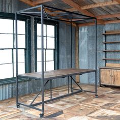 Industrial Iron & Wood Work Table - Furniture on Main Painted Fox Home, Truck Delivery, Park Hill Collection, Park Hill, Woodworking Table, Make An Impact, Industrial Farmhouse, Antique Farmhouse, Urban Living