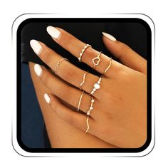 PRICES MAY VARY. Dainty heart rings set make by high quality alloy,crystal,have different pattern,simple and elegant,fits most women. Index finger rings size as shown in the figure,it can be used as overlapping ring, joint ring, MIDI ring, simple ring and so on,and can be worn by overlapping or alone,provides you with a variety of different options to meet your different dress matching needs. Crystal ring set is suitable for many occasions,such as parties, dances, weddings, offices, daily life,f Halloween Rings Jewelry, Elegant Fits, Rings Star, Finger Ring For Women, Rings Stacking, Halloween Ring, Index Finger Rings, Heart Rings, Stackable Ring Sets