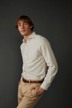 Introducing the Woven Oxford Shirt in Tan and Off White - a timeless and versatile addition to any wardrobe. Crafted using 100% organic cotton fabric, this shirt is lightweight and breathable, ensuring maximum comfort throughout the day. The subtle tan hue with off-white gives it a classic and sophisticated textural look, while the imitation mother-of-pearl buttons lend a touch of luxury to the overall design. This shirt has been exquisitely crafted to ensure a comfortable fit, making it perfect Organic Cotton Fabric, Oxford Shirt, Mother Of Pearl Buttons, Pearl Buttons, Mother Of Pearl, Overalls, Oxford, The Day, Comfort Fit