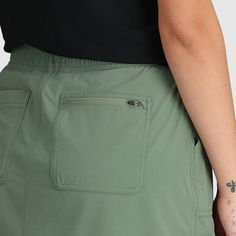 The Ferrosi Skort is constructed using iconic Ferrosi fabric, delivering breathable, stretchy, abrasion, and weather-resistant comfort for hiking, biking, or any sunny day activity. The Ferrosi Skort utilizes iconic Ferrosi fabric that offers the comfort and coverage of a skirt and the functionality of a short for warm days spent outside. The versatile Ferrosi fabric is built from recycled materials. It delivers stretchy, abrasion-resistant performance with a movement-mirroring stretch that allo Outdoor Research, A Skirt, Range Of Motion, Sunny Day, Bouldering, Upf 50, Recycled Materials, Sunny Days, Polyester Spandex