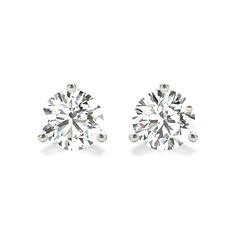 Enhance your jewelry collection with our Three Prong Diamond Stud Earrings! These stunning earrings feature lab grown diamonds for a sustainable and affordable option. The classic round stones add timeless elegance to any outfit. Elevate your style and make a statement with these exquisite earrings. IGI certificates are provided for earrings with a total carat weight of 2.00 and above Fine Jewelry Bridal Earrings With Vvs Clarity, Classic Diamond White Round Bridal Earrings, Classic Round Bridal Earrings In Diamond White, Classic Round Diamond White Bridal Earrings, White Gold Bridal Earrings With Prong Setting, Diamond White Lab Grown Diamond Earrings, Moissanite Bridal Earrings With Prong Setting, Classic Bridal Earrings With Brilliant Cut For Anniversary, Classic Moissanite Bridal Earrings