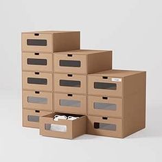 12 Pack Shoe Storage Bins, Waterproof Storage Boxes, Shoe Containers For Sneaker Display, Hat Organizer, Stack-able Cardboard Boxes, with Marking Labels, Transparent Window(13.2'' x 8.3'' x 5.1'') Shoe Storage Bins, Shoe Containers, Sneaker Displays, Hat Organizer, Hat Organization, Shoe Storage, Storage Bins, Cardboard Box