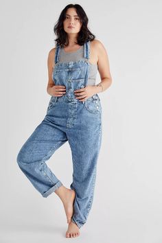 Ziggy Denim Overalls | Free People Ziggy Overalls, Oversized Overalls, Workout Attire, Cropped Long Sleeve, Denim Trends, Blue Fits, Perfect Jeans, Powder Blue