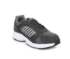 Make a statement on the track or the street with the Adidas CrazyChaos 2000 Sneakers. These sneakers feature a lace-up design for a personalized fit and a stylish appearance. The breathable upper keeps your feet cool and comfortable, while the cushioned midsole offers responsive cushioning for a smooth ride. Classic round toe, Lace-up closure for a secure fit, Lightly padded footbed, Smooth synthetic lining, Padded collar and tongue for added comfort, Durable texture outsole | Men's Adidas Crazy Adidas Gray Running Shoes With Cushioned Footbed, Sporty Gray Fade-resistant Trail Running Shoes, Adidas Gray Synthetic Running Shoes, Adidas Men's Triple Black Size 9, Adidas Crazy, Adidas Men, Grey And White, Lace Up, Adidas