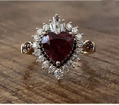 Stunning Garnet Heart Cut CZ Stone Ring, Unique Double Halo Ring, Multi Color Stone Bridal Ring, Anniversary Gift Ring, Woman's Wedding Ring - Etsy Garnet Heart, Gambar Figur, Red Diamond, Jewelry Lookbook, Proposal Ring, Stone Engagement, 925 Silver Jewelry, Gull, Halo Ring