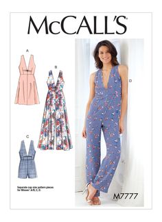 a women's jumpsuit, top and pants sewing pattern from the mccalls