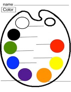 an artist's palette with the name color on it