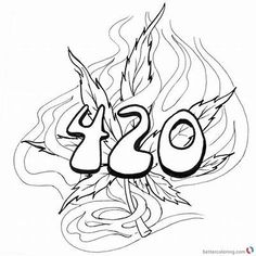 a drawing of the number twenty with flames