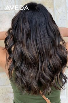 Dark Roast Hair, Aveda Dark Brown Hair Color, Dark Brown Hair Color With Low Lights, Winter Haircuts 2022 Medium, Medium Length Brown Hair With Lowlights, Short Dark Brown Hair With Low Lights, Hair Color With Lowlights, Lowlights For Brunettes Dark, Low Highlights For Dark Hair