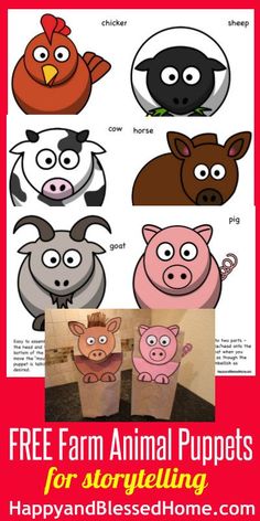 the farm animal puppets for story telling