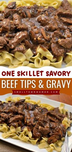 one skillet savory beef tips and gravy