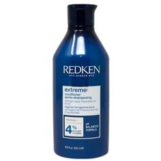 Redken's Extreme Conditioner detangles, strengthens, and protects distressed, brittle hair. This professional product leaves hair healthy, nourished, and resilient against hair damage. This shampoo is for all hair types and all types of damage. Benefits For dry, damaged hair Strengthens damaged hair, leaving it feeling healthy and resilient Manages and treats damaged hair with the complete Extreme Shampoo and Conditioner hair care system 73% reduction in breakage* *With a system of Extreme Shampoo, Conditioner and Anti-Snap Key Ingredients Redken's Strength Complex contains Amino Acids and Arginine to strengthen and fortify the hair Redken Extreme, Treat Damaged Hair, Feeling Healthy, Conditioner Hair, Hair Damage, Hair Healthy, Dry Damaged Hair, Brittle Hair, Hair Strengthening