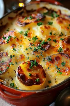 Ruth’s Chris-Inspired Potatoes au Gratin Recipe Interesting Meals, Potatoes Au Gratin Recipe, Rice Ideas, Supper Meals, Vegetable Casseroles, Scalloped Potato, Au Gratin Potato Recipes, Slow Cooker Salisbury Steak, Best Potato Recipes