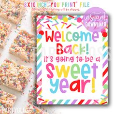 there's to a sweet school year card with sprinkles on it