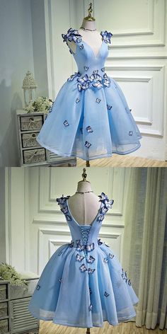 Sky Blue Butterfly, Junior Homecoming Dresses, Mother Dresses, Modest Prom, Cheap Homecoming Dresses, Dresses Unique, Dress Modest, Chic Gowns