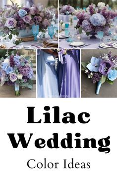 lilac wedding color ideas for the bride and groom in blue, purple and white