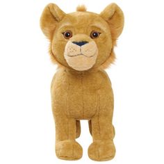 a stuffed lion is shown on a white background