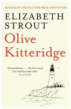 the book cover for olive kitteridge by elizabeth strout with an image of a lighthouse