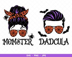 two girls with halloween hair and bats on their heads, one is wearing sunglasses the other has