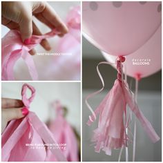 instructions for how to make a pink tasseled balloon