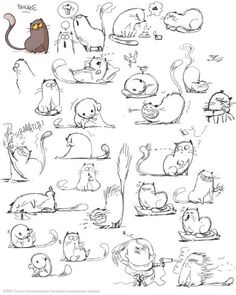 an image of cartoon animals in various poses