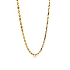 This 14 karat yellow gold rope chain necklace offers a refined yet versatile edge, designed in a sleek 18-inch length that works beautifully for anyone. Its unisex appeal and subtle shine make it an easy addition to both casual and formal looks, effortlessly blending style with a sense of classic design. Whether worn alone or layered, this piece brings a bold simplicity that elevates any ensemble, making it a standout in any setting. Elegant 14k Gold Tarnish Resistant Rope Chain Necklace, Classic Yellow Gold Rope Chain Necklace For Everyday, Classic Yellow Gold Rope Chain Necklace, Classic Everyday Yellow Gold Rope Chain Necklace, Classic 14k Gold Rope Chain Necklace With Delicate Chain, Classic 14k Gold Delicate Rope Chain Necklace, Elegant 14k Gold Rope Chain Necklace For Formal Occasions, 14k Gold Rope Chain Necklace For Formal Occasions, Classic 14k Gold Rope Chain Necklace