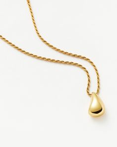 Savi Sculptural Droplet Pendant Necklace | 18ct Gold Plated Vermeil | Missoma Tarnish Resistant Yellow Gold Pendant Necklace, Classic 14k Yellow Gold Drop Necklace, Formal Yellow Gold Plated Drop Necklace, Classic Drop Necklace In Yellow Gold, Classic Yellow Gold Drop Necklace Gift, Luxury Yellow Gold Drop Necklaces, Formal Yellow Gold Drop Necklace With Delicate Chain, Formal Yellow Gold Drop Pendant Necklace, Formal Teardrop Yellow Gold Necklace