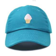 Dalix Soft Serve Ice Cream Hat Cotton Baseball Cap Dad Hat New With Tags Soft Serve Ice Cream Custom Logo, Embroidered Design, Fits Most Adults, This Hat Features An Adjustable Metal Buckle. Adjustable Size Metal Buckle, Soft Inner Sweat Band Lining, Well Ventilated, Light Weight. Adults 6 3/4 To 7 1/2 Light Blue Spring Baseball Cap, Blue Fun Baseball Cap One Size, Blue Baseball Dad Hat, Light Blue Snapback Hat, Blue Trucker Baseball Cap Six-panel, Crochet Bear Hat, George Hats, Newborn Knit Hat, Cubs Hat