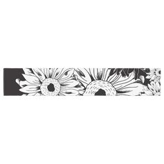 a black and white drawing of sunflowers