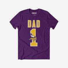 Minnesota Vikings Number 1 Dad T-Shirt FOCO S - FOCO.com Team-colored T-shirt With Letter Print For Fan Events, Sports Fan Tops With Letter Print For Fan Events, Casual T-shirt With Team Logo For Fan Events, Casual Team-colored T-shirt For Fan Events, Sports Fan Casual T-shirt, Casual T-shirt For Sports Season Fan Events, Baseball Season Tops With Team Name For Fan Events, Team Name Tops For Baseball Season Fan Events, Baseball Season Tops With Letter Print For Fan Events