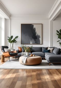 Grey Couch Living Room Modern Living Room Dark Grey Couch, Apartment Grey Couch, Living Room With Dark Gray Couch, Gray Leather Couch Living Room Ideas, Living Room Ideas Grey Sofa, Grey Couch Living Room Ideas Cozy, Living Room Ideas With Grey Couch, Dark Grey Couch Styling, Grey Leather Couch Living Room