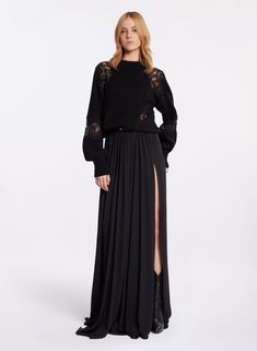 Black Silk Skirt, Elie Saab, Black Silk, Jumpsuit Dress