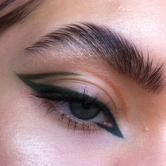 Eyeliner, Eye Makeup, A Woman, Orange, Green, Instagram