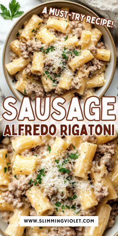 sausage alfredo rigani is an easy and delicious dinner