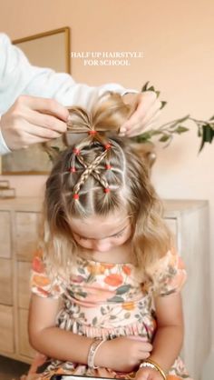 Aynsley Ovard Jorgensen | Such a fun half up hairstyle today!!!! 🧡🧚🏻‍♀️✨🫶🏻 happy weekend!!! #hairstyle #hair #toddlerhairstyles #toddlerhair #hairtutorial #hairideas... | Instagram Thanksgiving Kids Hairstyles, Simple Toddler Girl Hairstyles, Toddler Party Hairstyles Girl, Kids Thanksgiving Hairstyles, Fall Toddler Hairstyles, Toddler Thanksgiving Hairstyles, Thanksgiving Toddler Hairstyles