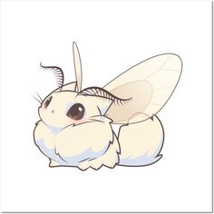 a drawing of a cute little insect with big eyes