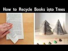 how to recycle books into trees out of book pages - diy crafts