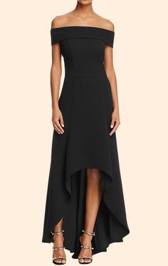 MACloth Off the Shoulder High Low Prom Dress Black Formal Evening Gown Fic Ideas, Kim Wedding, Black Plain Dress, High Low Prom Dress, Prom Dress Black, Chic Evening Dress, Formal Evening Gown, Formal Evening Wear, High Low Prom Dresses